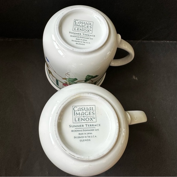 Lenox Casual Images Set Of 2 Mugs Summer Terrace NWOT - Picture 7 of 7